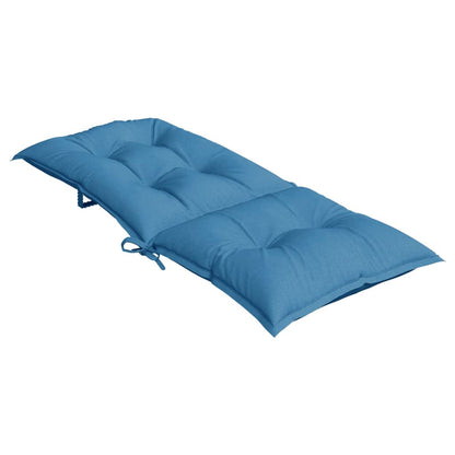 Cuscini Sedia Schiena Alta 4 Blu Mélange 120x50x7 Tessuto | homemem39
