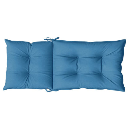 Cuscini Sedia Schiena Alta 4 Blu Mélange 120x50x7 Tessuto | homemem39