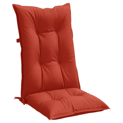 High Back Chair Cushions 4 Red Mélange 120x50x7 Fabric