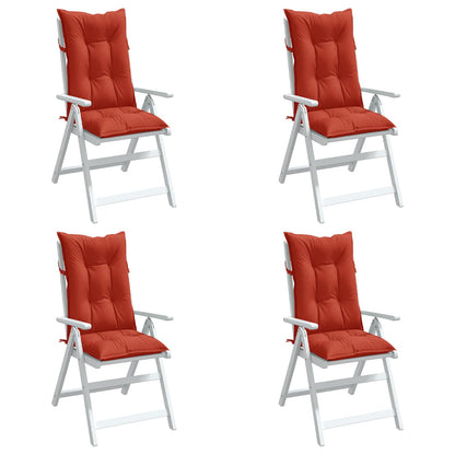 Cuscini Sedia Schiena Alta 4 Rosso Mélange 120x50x7 Tessuto