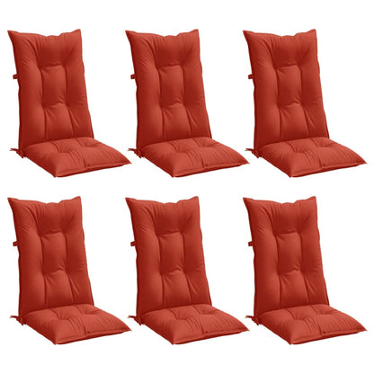 Cuscini Sedia Schiena Alta 6 Rosso Mélange 120x50x7 Tessuto | homemem39