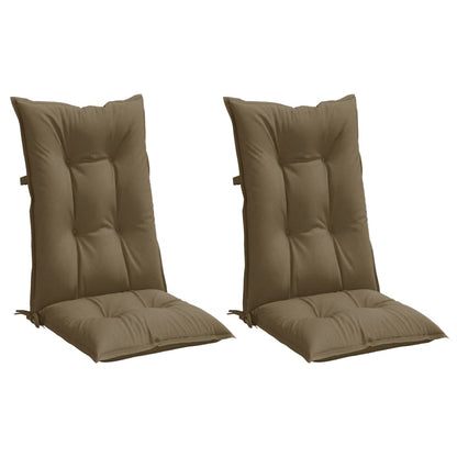 High Back Chair Cushions 2 Taupe Mélange 120x50x7 Fabric