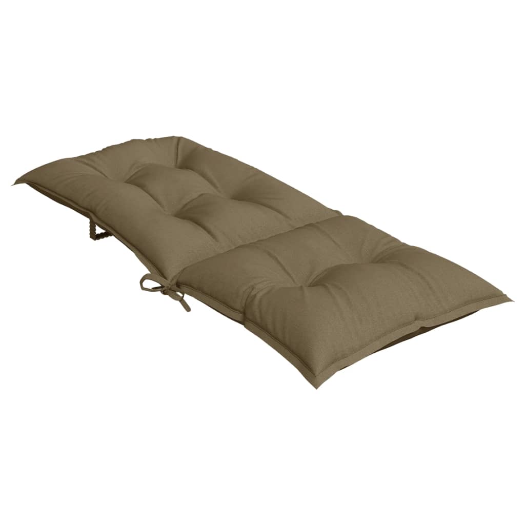 High Back Chair Cushions 2 Taupe Mélange 120x50x7 Fabric