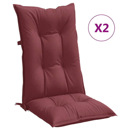 Cuscini Sedia Schiena Alta 2 Rosso Vino Mélange 120x50x7 cm | homemem39