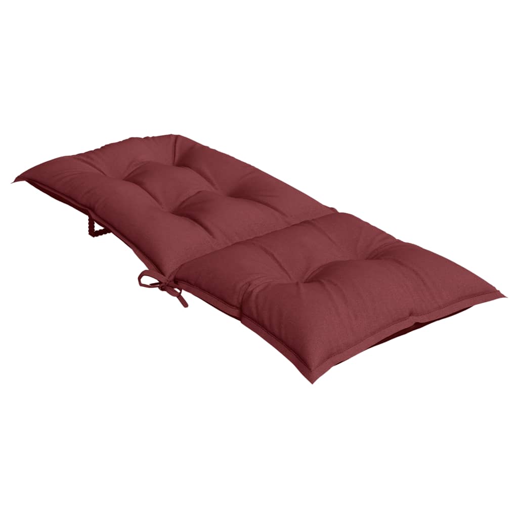 Cuscini Sedia Schiena Alta 4 Rosso Vino Mélange 120x50x7 cm | homemem39
