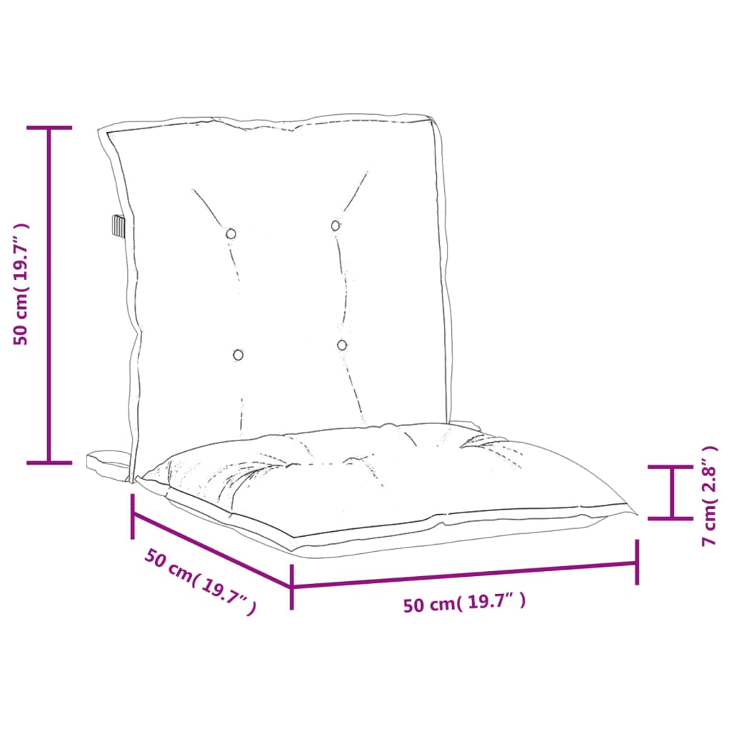 Cuscini Sedia Schiena Bassa 2 pz Antracite Mélange 100x50x7 cm - homemem39