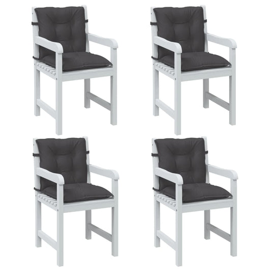 Cuscini Sedia Schiena Bassa 4 pz Antracite Mélange 100x50x7 cm | homemem39