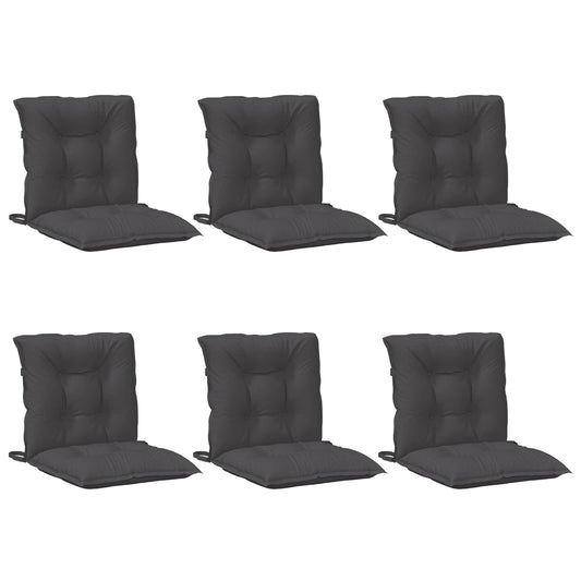 Cuscini Sedia Schiena Bassa 6 pz Antracite Mélange 100x50x7 cm