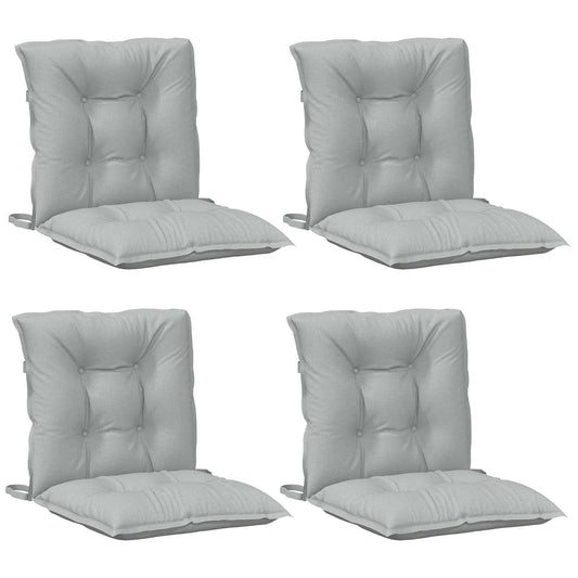 Cuscini Sedia Schiena Bassa 4 pz Grigio Mélange 100x50x7 cm