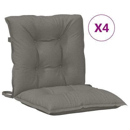 Low Back Chair Cushions 4 pcs Mélange Gray 100x50x7 cm