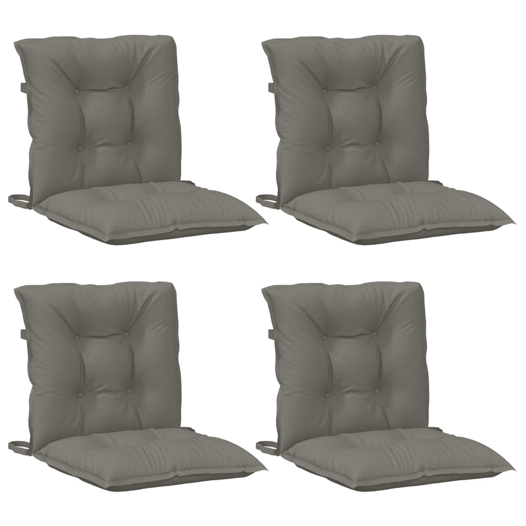 Low Back Chair Cushions 4 pcs Mélange Gray 100x50x7 cm