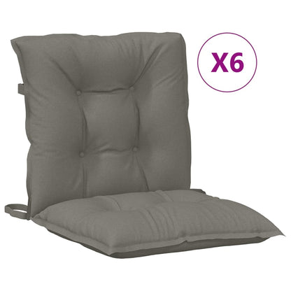 Cuscini Sedia Schiena Bassa 6 pz Grigio Mélange 100x50x7 cm | homemem39