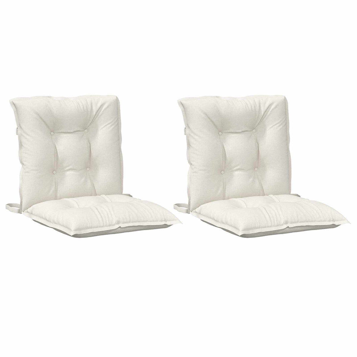 Cuscini Sedia Schiena Bassa 2 pz Crema Mélange 100x50x7 Tessuto