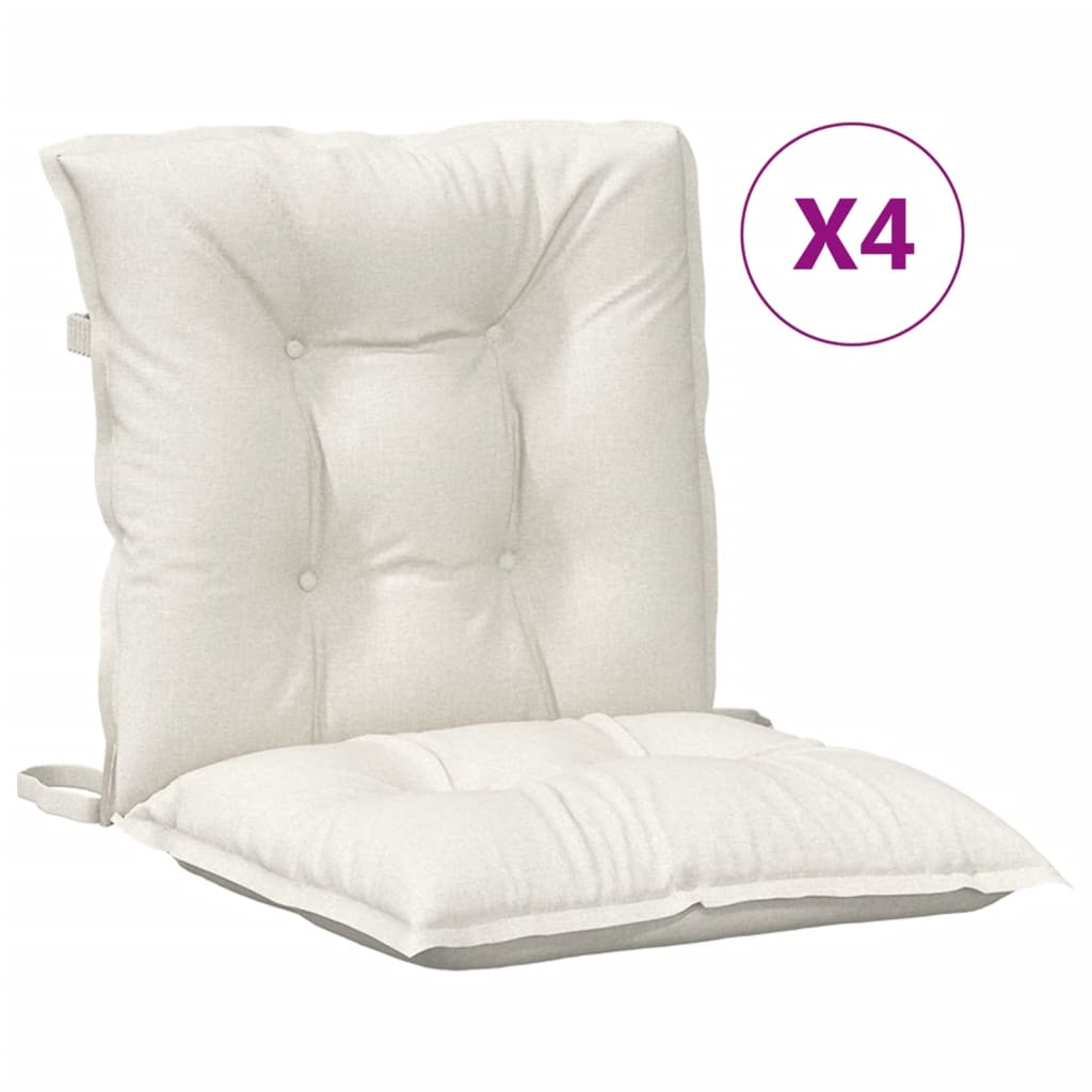 Cuscini Sedia Schiena Bassa 4 pz Crema Mélange 100x50x7 Tessuto | homemem39