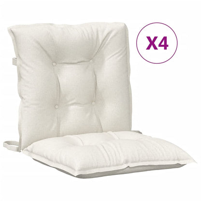Cuscini Sedia Schiena Bassa 4 pz Crema Mélange 100x50x7 Tessuto | homemem39