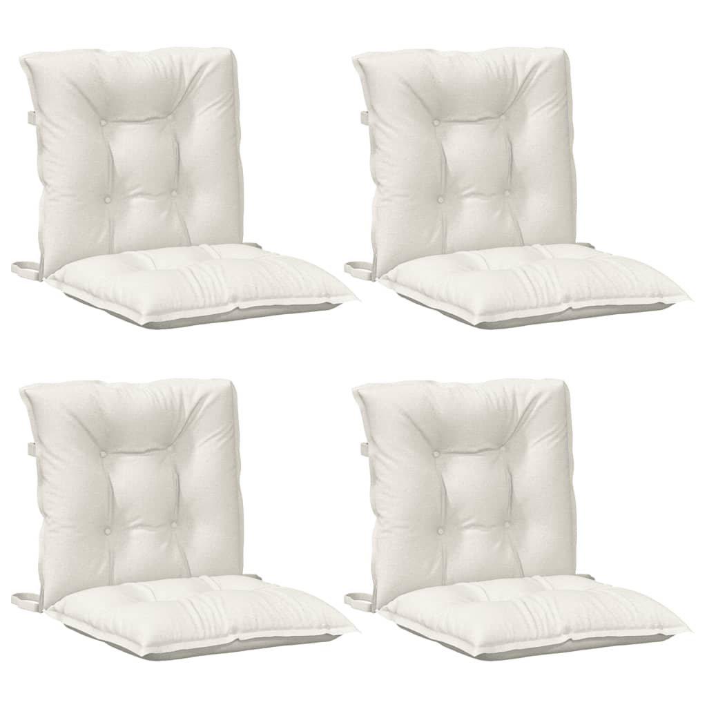 Cuscini Sedia Schiena Bassa 4 pz Crema Mélange 100x50x7 Tessuto | homemem39
