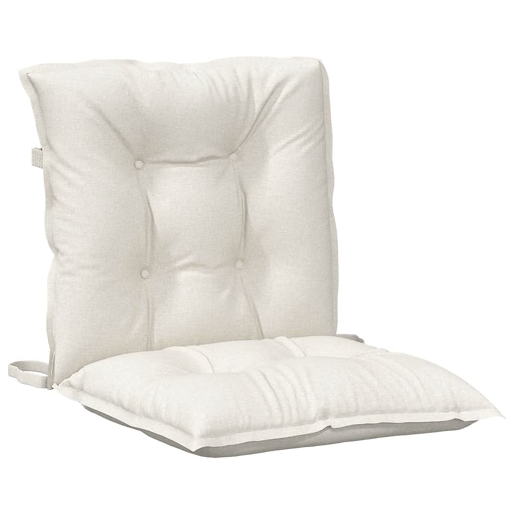 Cuscini Sedia Schiena Bassa 4 pz Crema Mélange 100x50x7 Tessuto | homemem39
