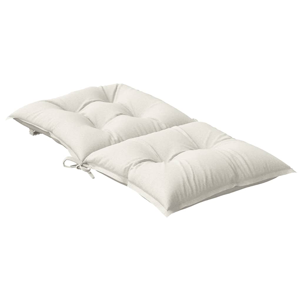 Cuscini Sedia Schiena Bassa 4 pz Crema Mélange 100x50x7 Tessuto | homemem39
