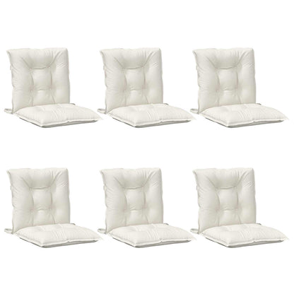 Cuscini Sedia Schiena Bassa 6 pz Crema Mélange 100x50x7 Tessuto