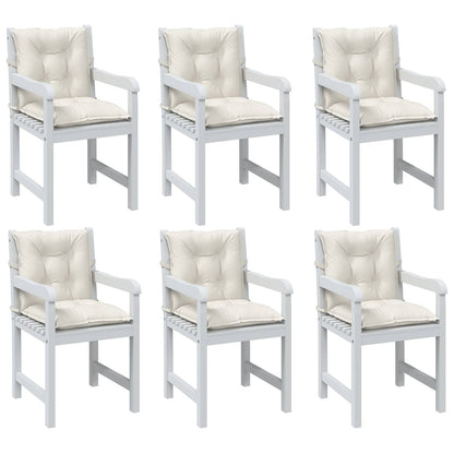 Cuscini Sedia Schiena Bassa 6 pz Crema Mélange 100x50x7 Tessuto