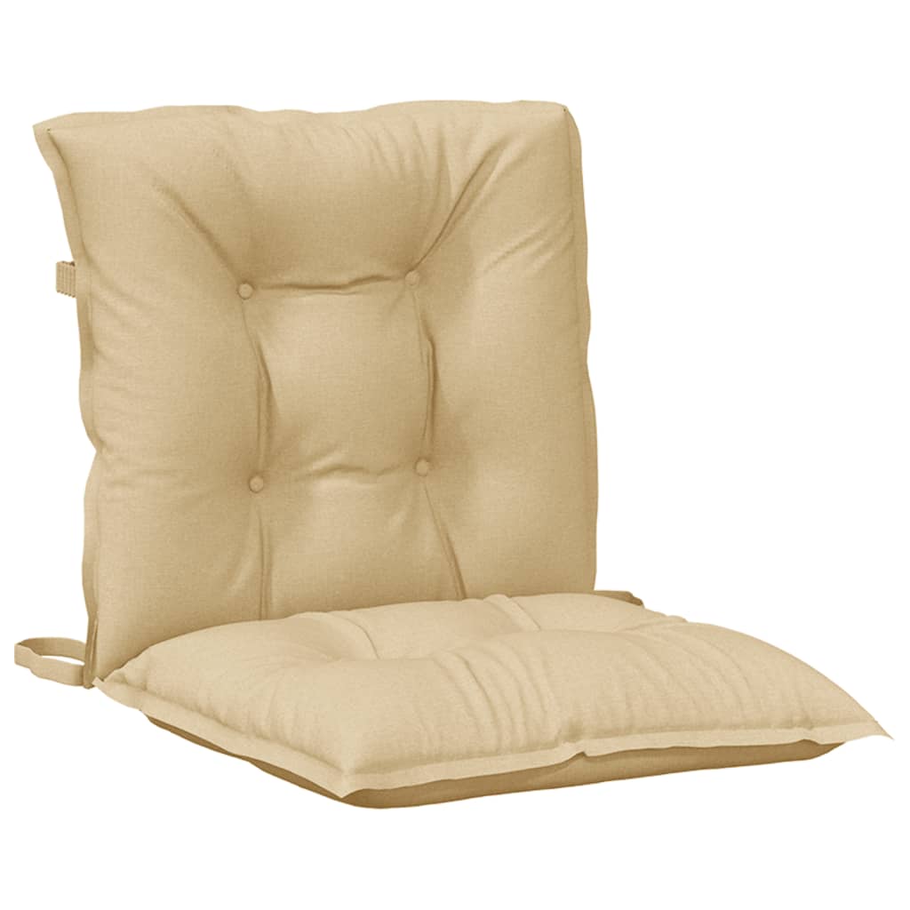 Cuscini Sedia Schiena Bassa 2 pz Beige Mélange 100x50x7 Tessuto | homemem39