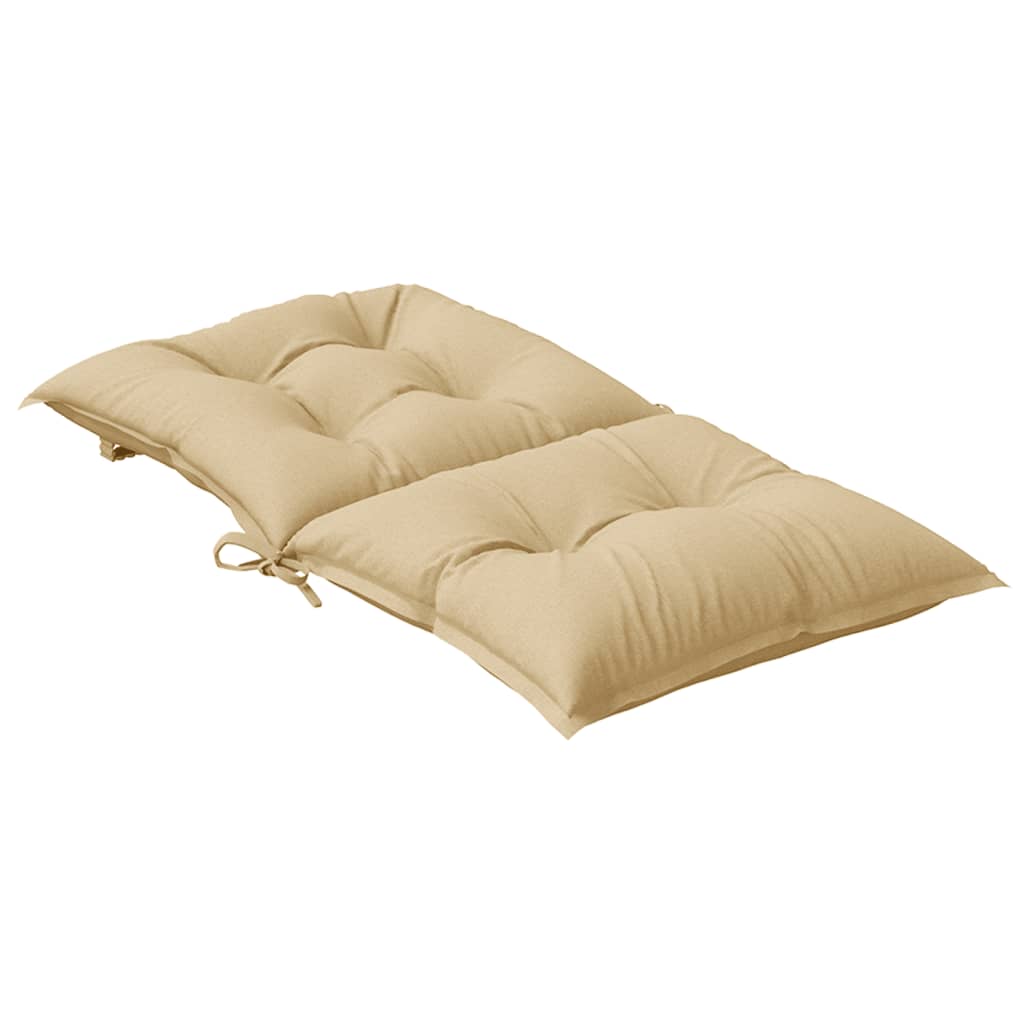 Cuscini Sedia Schiena Bassa 2 pz Beige Mélange 100x50x7 Tessuto | homemem39
