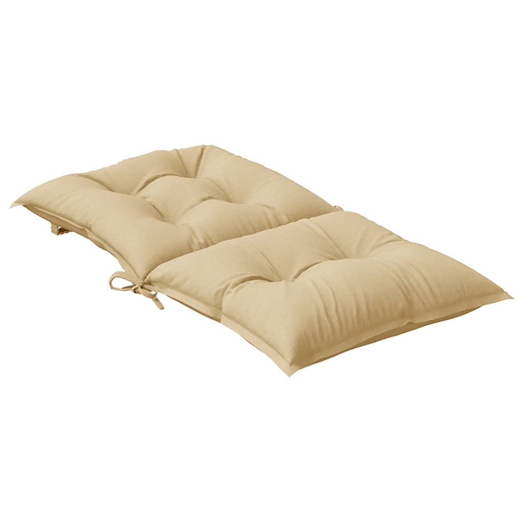 Low Back Chair Cushions 4 pcs Beige Mélange 100x50x7 Fabric