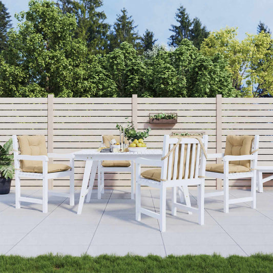 Cuscini Sedia Schiena Bassa 4 pz Beige Mélange 100x50x7 Tessuto