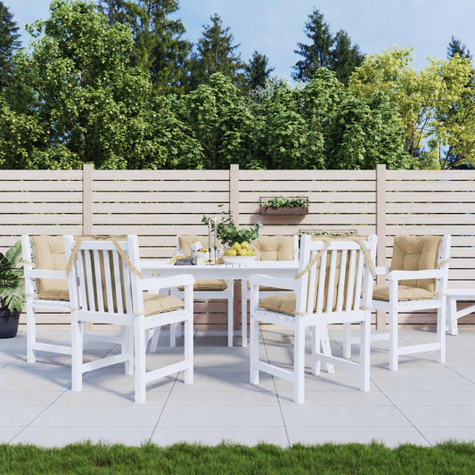 Cuscini Sedia Schiena Bassa 6 pz Beige Mélange 100x50x7 Tessuto