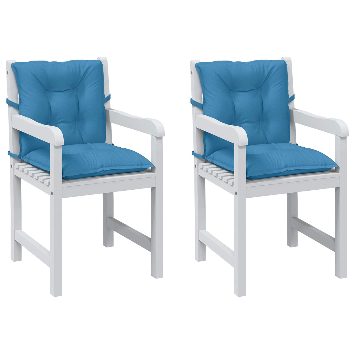 Cuscini Sedia Schiena Bassa 2 pz Blu Mélange 100x50x7 Tessuto