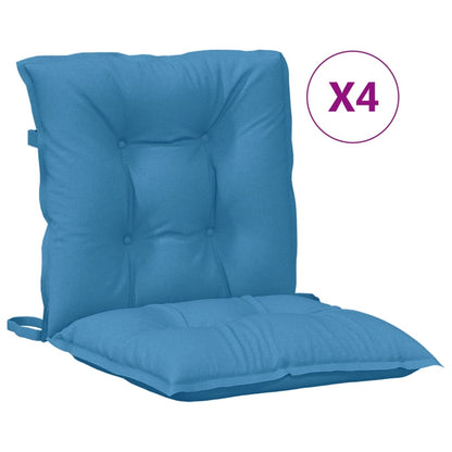 Cuscini Sedia Schiena Bassa 4 pz Blu Mélange 100x50x7 Tessuto | homemem39