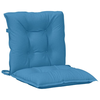 Cuscini Sedia Schiena Bassa 4 pz Blu Mélange 100x50x7 Tessuto | homemem39