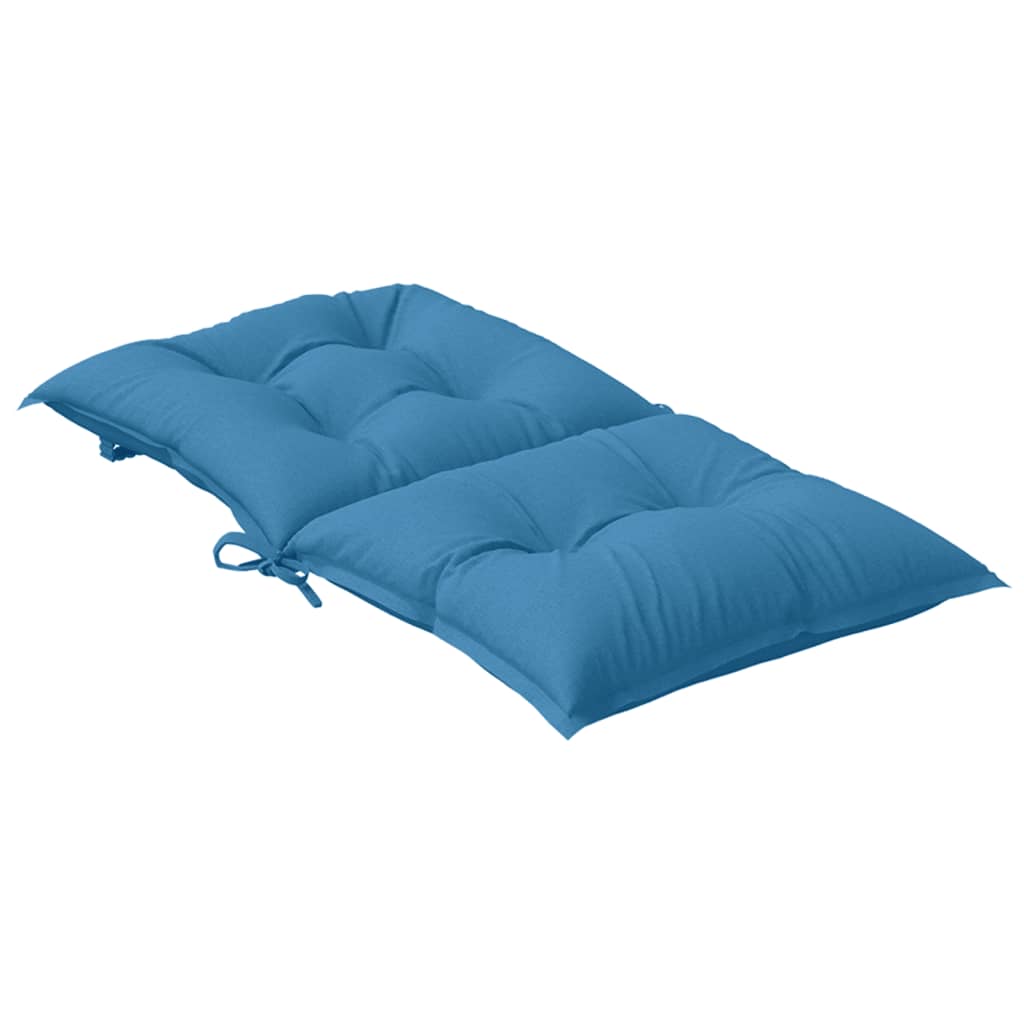 Cuscini Sedia Schiena Bassa 4 pz Blu Mélange 100x50x7 Tessuto | homemem39