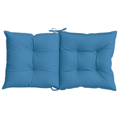 Cuscini Sedia Schiena Bassa 6 pz Blu Mélange 100x50x7 Tessuto