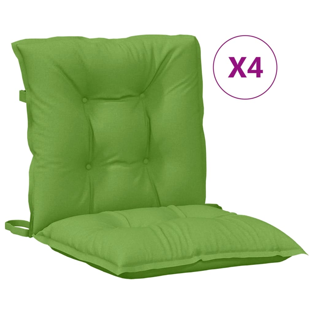 Cuscini Sedia Schiena Bassa 4 pz Verde Mélange 100x50x7 Tessuto