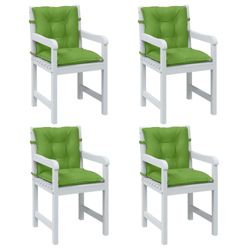 Cuscini Sedia Schiena Bassa 4 pz Verde Mélange 100x50x7 Tessuto | homemem39