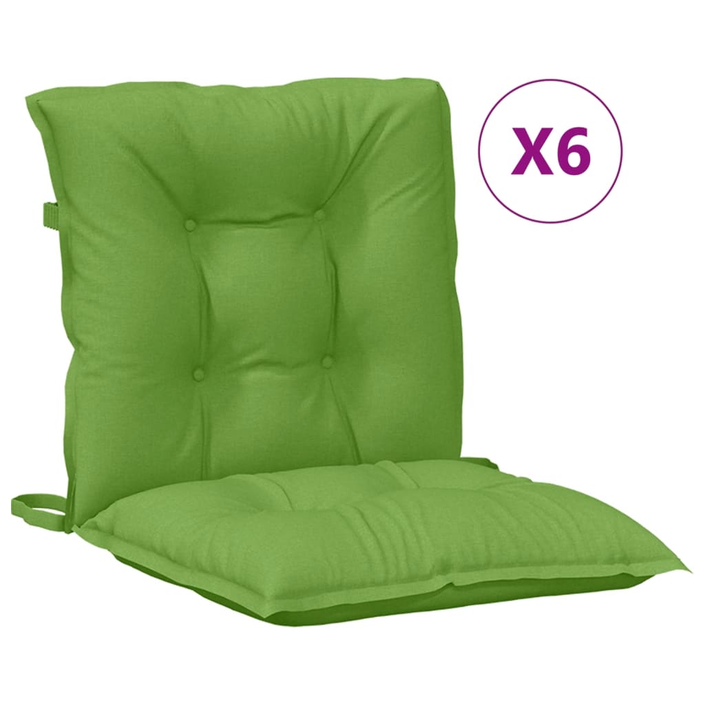 Cuscini Sedia Schiena Bassa 6 pz Verde Mélange 100x50x7 Tessuto - homemem39