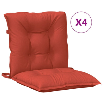 Cuscini Sedia Schiena Bassa 4 pz Rosso Mélange 100x50x7 Tessuto | homemem39