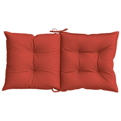 Cuscini Sedia Schiena Bassa 4 pz Rosso Mélange 100x50x7 Tessuto