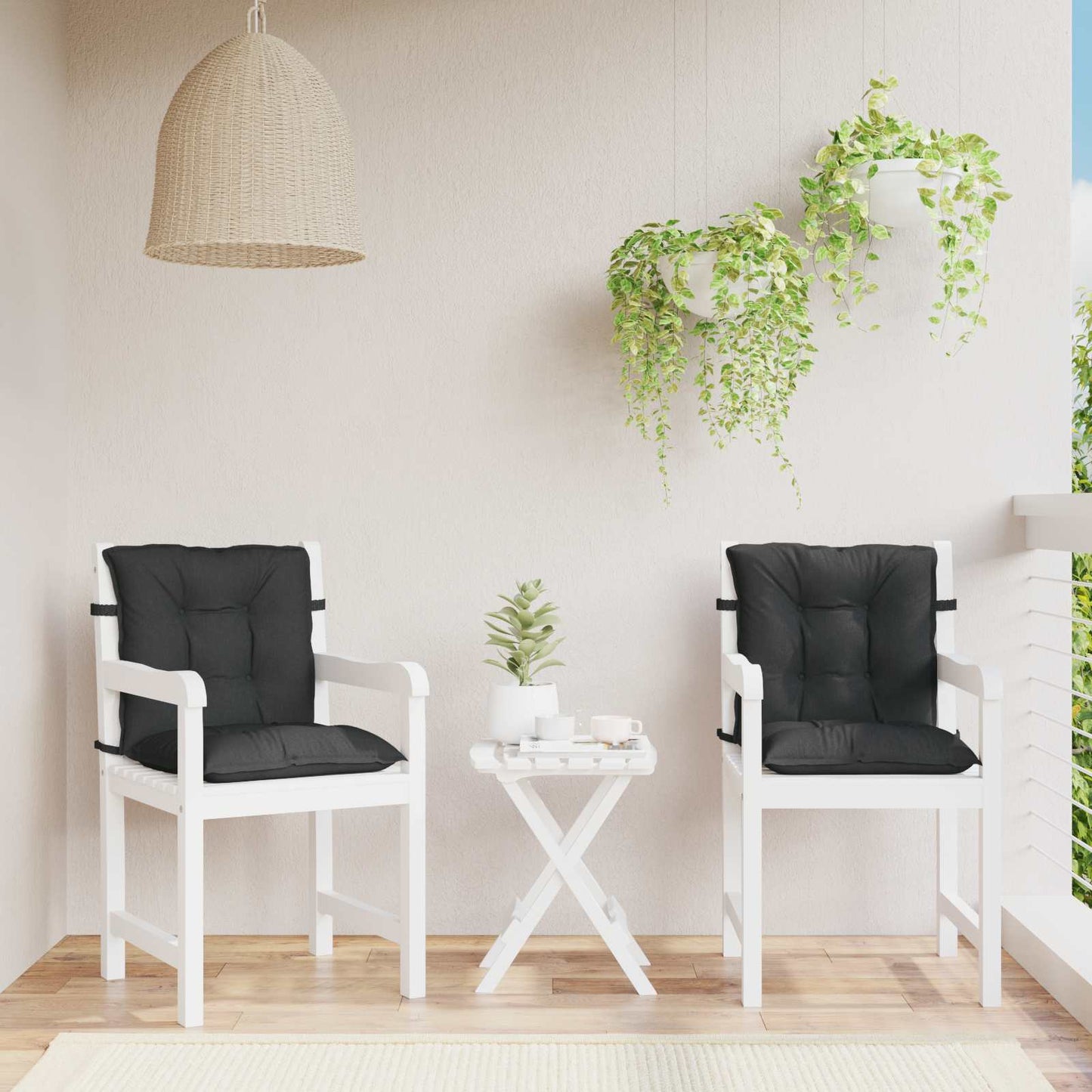 Set di Cuscini per Sedia Bassa 2 pcs Melange Nero | homemem39