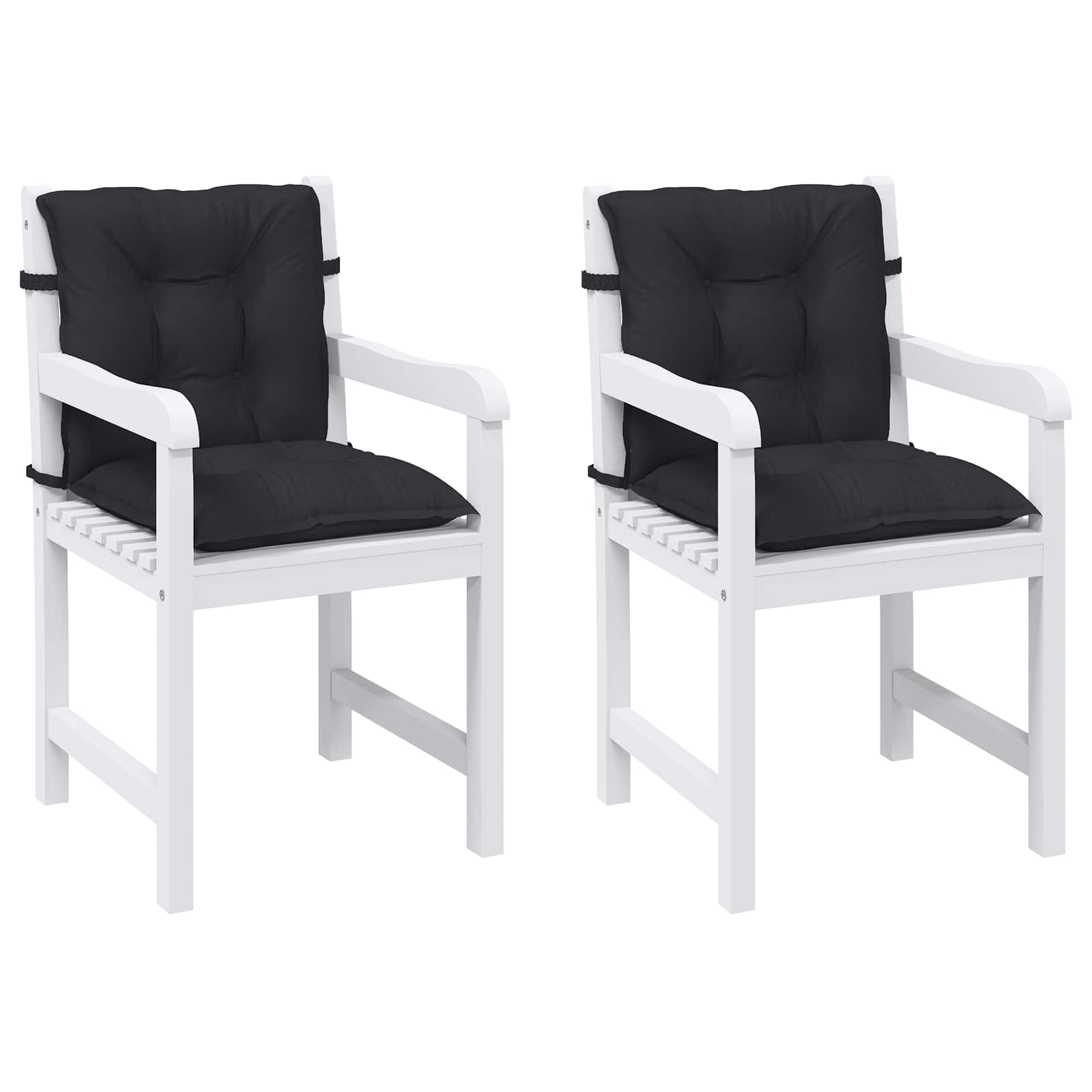Set di Cuscini per Sedia Bassa 2 pcs Melange Nero | homemem39