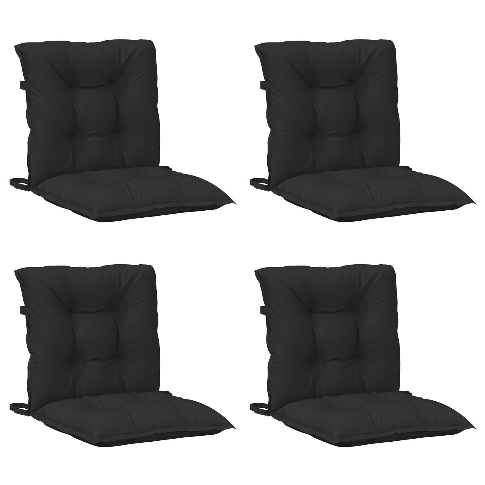 Set di Cuscini per Sedia Bassa 4 pcs Melange Nero | homemem39