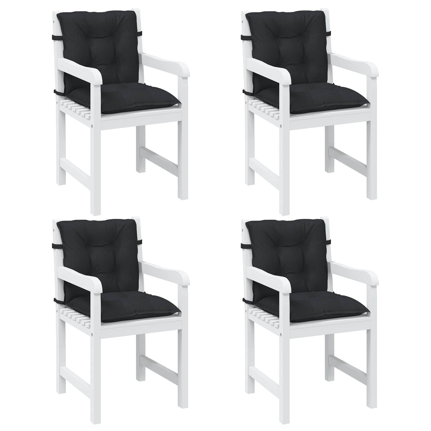 Set di Cuscini per Sedia Bassa 4 pcs Melange Nero