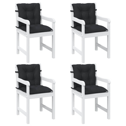 Set di Cuscini per Sedia Bassa 4 pcs Melange Nero