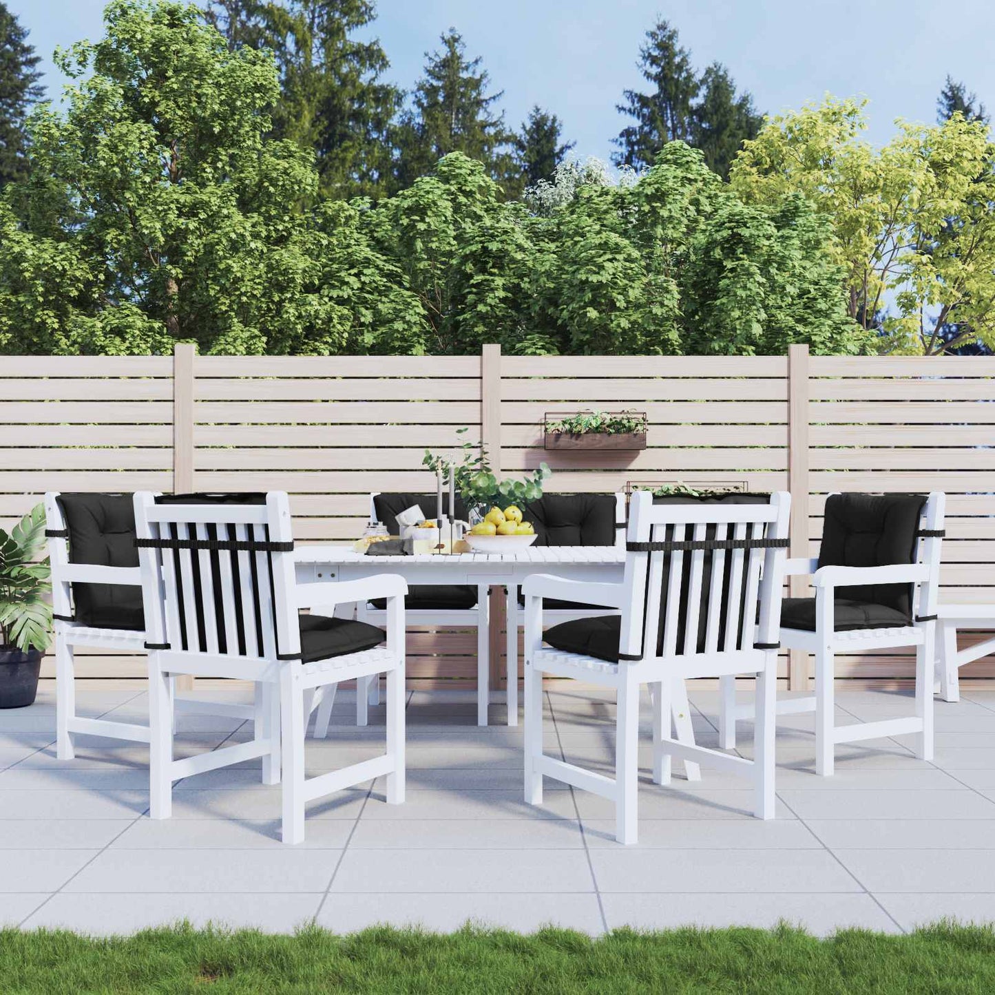 Set di Cuscini per Sedia Bassa 6 pcs Melange Nero | homemem39