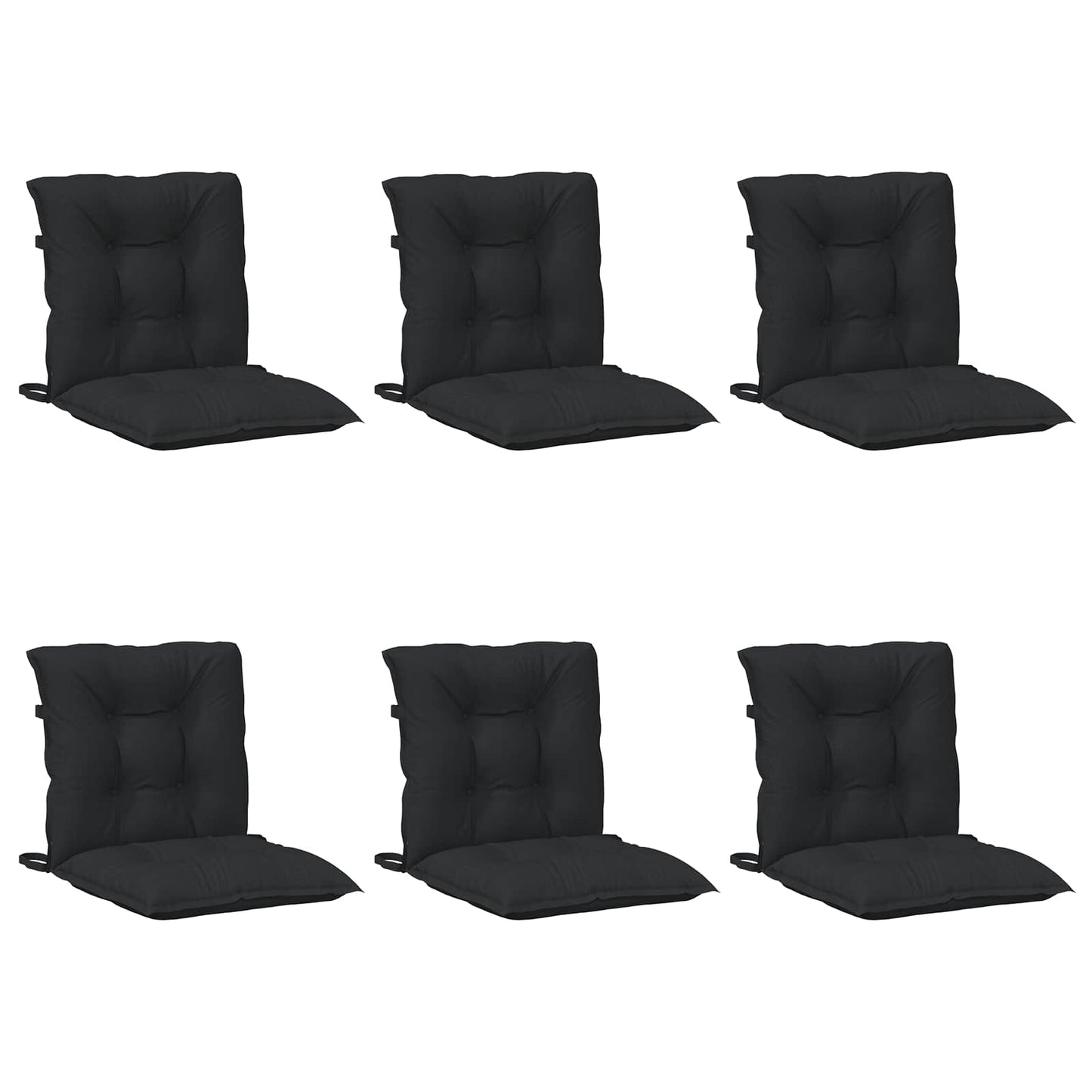 Set di Cuscini per Sedia Bassa 6 pcs Melange Nero