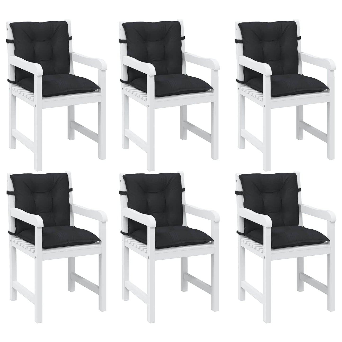 Set di Cuscini per Sedia Bassa 6 pcs Melange Nero | homemem39
