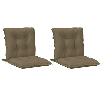 Low Back Chair Cushions 2 pcs Taupe Mélange Fabric