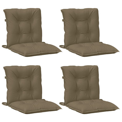 Low Back Chair Cushions 4 pcs Taupe Mélange Fabric