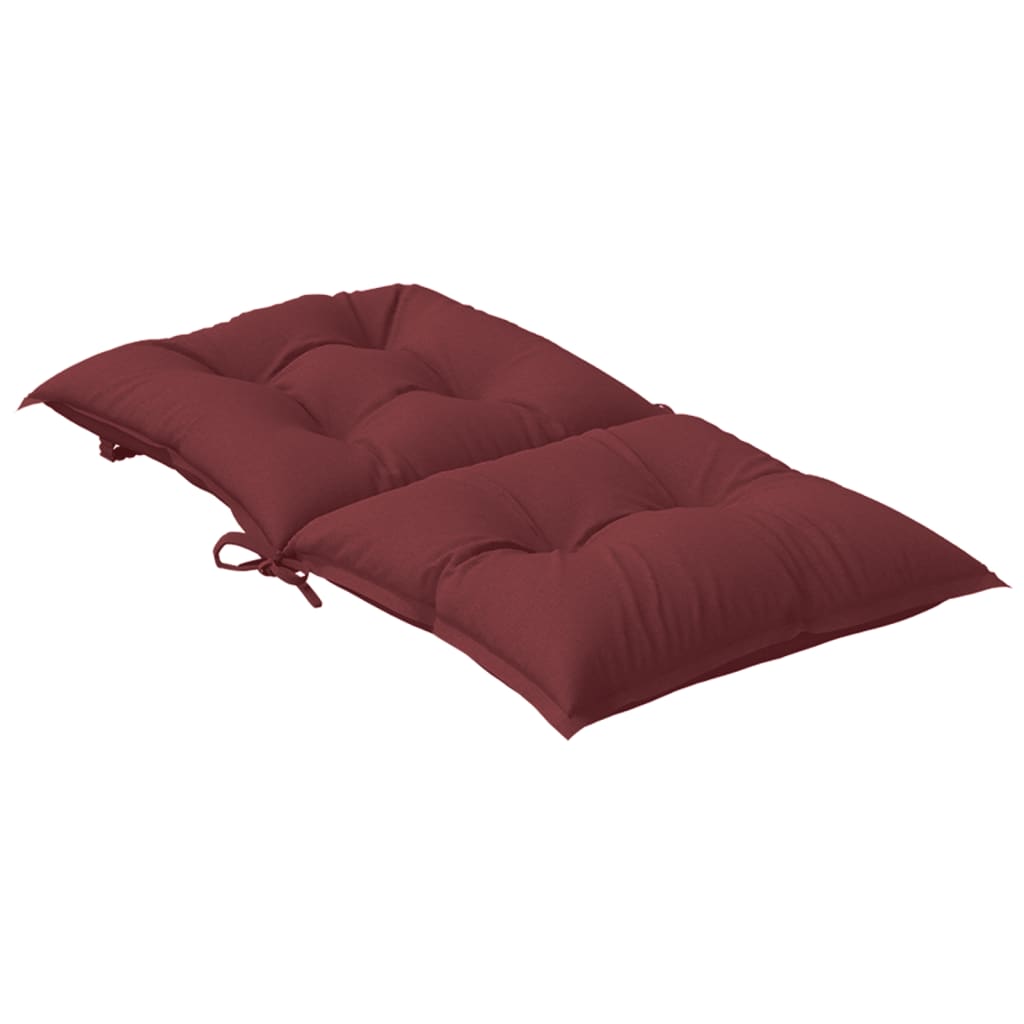 Low Back Chair Cushions 4 pcs Wine Red Mélange Fabric